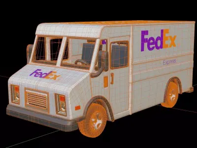 Fedex Delivery Truck 3D model