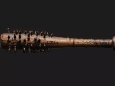 Post-Apocalyptic Spiked Baseball Bat 3D model