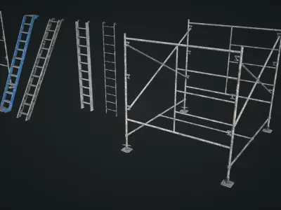 Subway Emergency Gates Scene 8K Low-poly 3D model