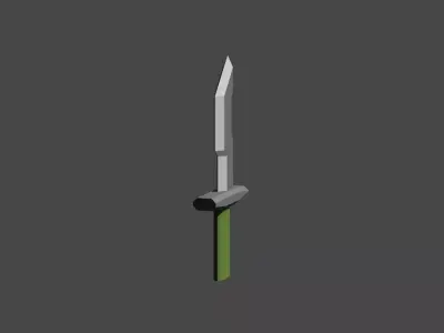 low-poly knife game ready sword Low-poly 3D model