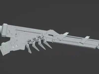 Futuristic Sci Fi Combat Sword - High Poly 3D Model 3D model