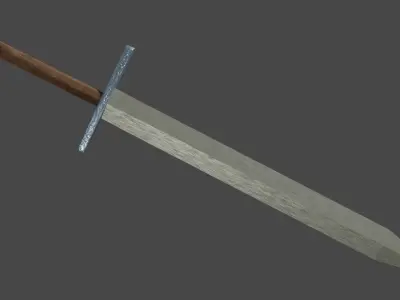 Spatha sword with Grossmesser handle Low-poly 3D model