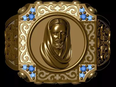 Holy cross jesus ring 3D print model