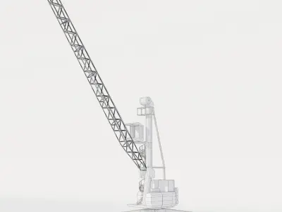 Dock Crane Low-poly 3D model buy