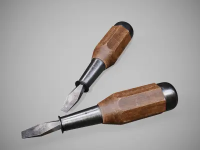 Old Screwdriver PBR High-poly 3D model 3D model