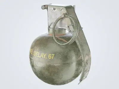 M67 Grenade Low-poly 3D model 5