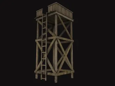 Medieval Watch Tower V02 Low-poly 3D model