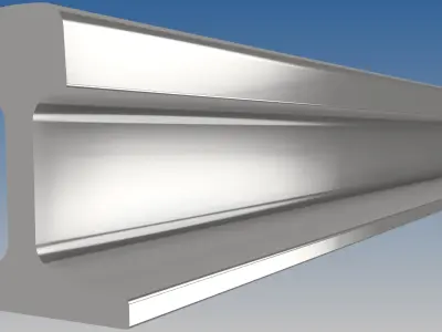 British Standard-EN13674 55E1 rail 3D model