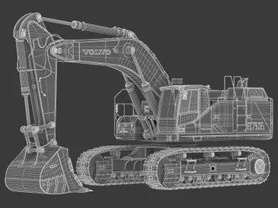 Volvo EC750E Large Crawler Excavator 3D model