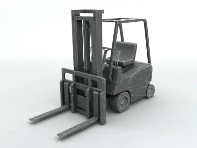 Forklift truck Low-poly 3D model shop