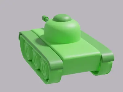 Cartoon Tank Low-poly 3D model purchase