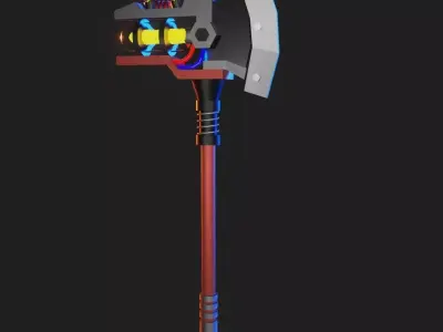 Axe for game Low-poly 3D model
