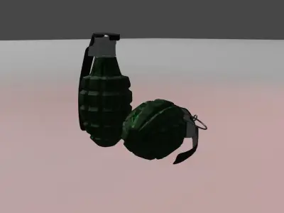 high poly Grenade 3D model