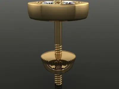 Marquise Stud Diamond Earring 3D print model