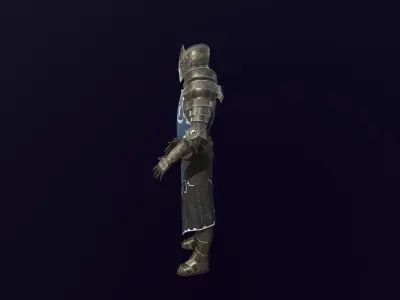 Knight in shining armor Low-poly 3D model