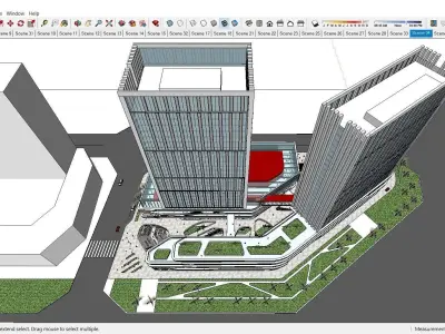 Sketchup Commercial Complex N6 3D model