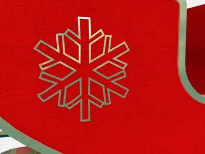 3D SNOW SLED CLAUS Low-poly 3D model