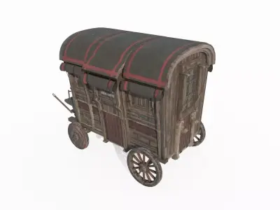 Medieval vehicle carriage 3D model