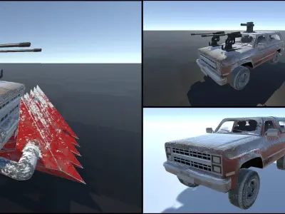 Unity Offroad Battle Cars Low-poly 3D model