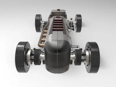 Old Racing Car Free 3D model