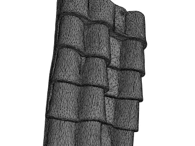 Mossy Terracotta Roof Tiles Low-poly 3D model