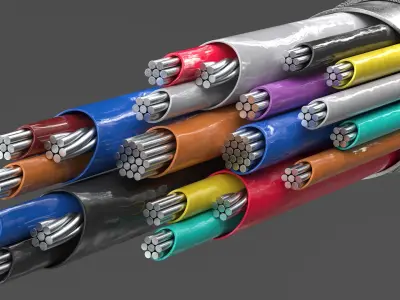 USB Type C Cable Cross Section Model 3D model