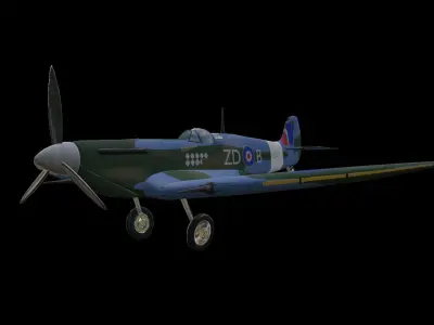 Spitfire MkVB Low-poly 3D model