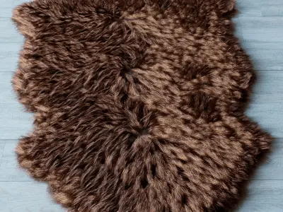 Sheepskin Fur Rug Model Skold  3D print model