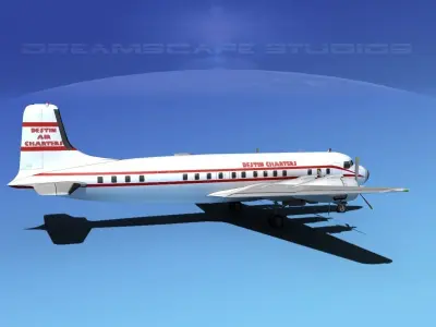 Douglas DC-7B Destin Charters 3D model