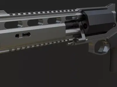 Rsh-12 Revolver Game Ready Low-poly 3D model