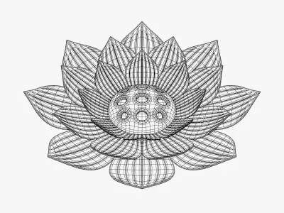 Lotus Incense Burner 3D model