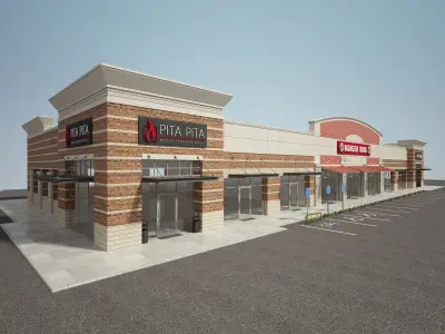 Retail Store Building 3D model buy