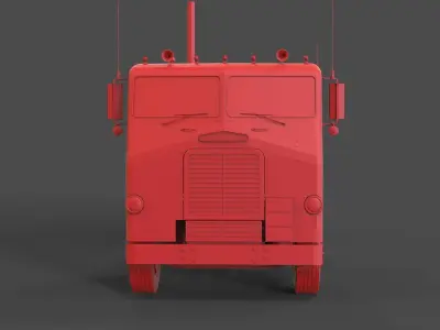White Freightliner WF 3D print model