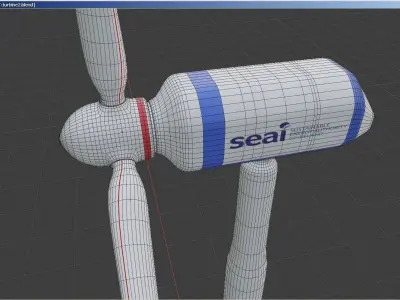 Wind Turbine with rotatable blades 3D model