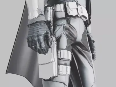 Tactical Silver Sci-Fi Armor 3D model