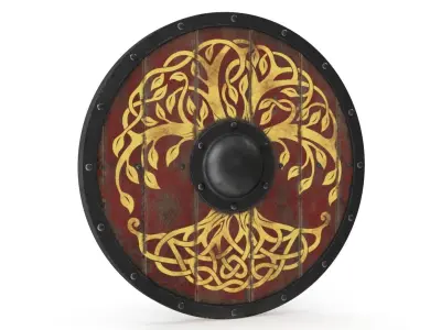 Wooden Viking Shields 3D model