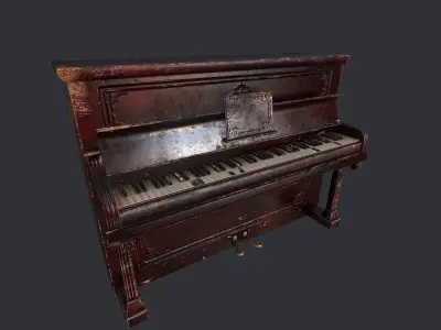 Old Vintage Piano v1 Low-poly 3D model