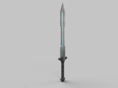 Stylized sword Low-poly 3D model 6