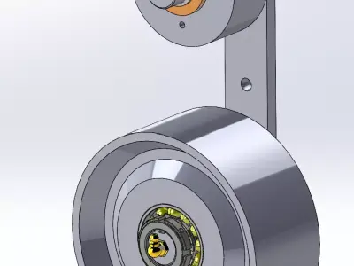 Tensioner Pulley with Bearing and Support 3D model