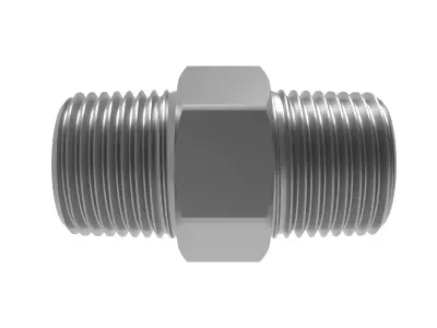 Straight Connector 3-8 NPT Male Low-poly 3D model