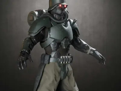 Armored soldier Wolfpack 3D model