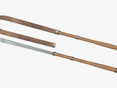 Japanese Spear Nagamaki 2  four colors 3D model