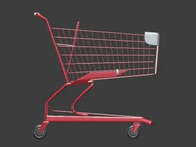 Shopping Cart Low-poly 3D model purchase