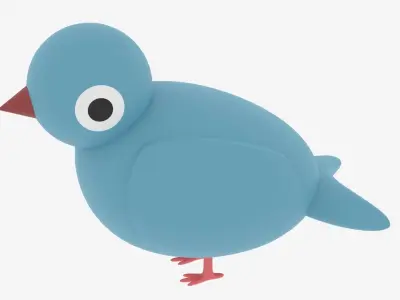 Cartoon Cute Bird 3D model buy