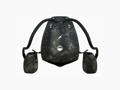 Jetpack I09 Black Camouflage - SciFi Character Design Low-poly 3D model