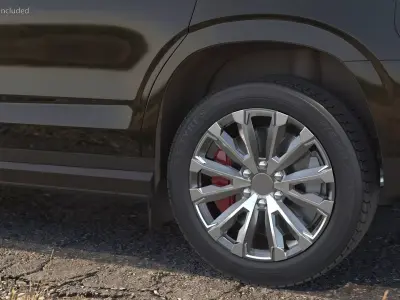 Alloy Wheel Rim with All Season Tire Silver 3D model