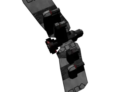 Heavy space drone fighter Free low-poly 3D model