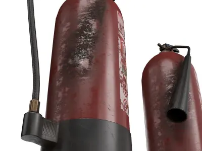 fire extinguisher 2 types Low-poly 3D model
