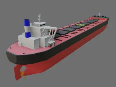 Ship Bulk Carrier - Cargo - Navio Graneleiro Low-poly 3D model