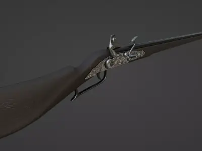 1597 Snaphaunce Long Rifle Low-poly 3D model